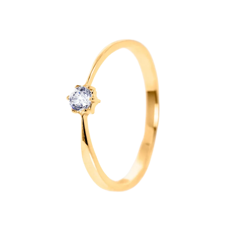 Inel din aur galben cu diamant