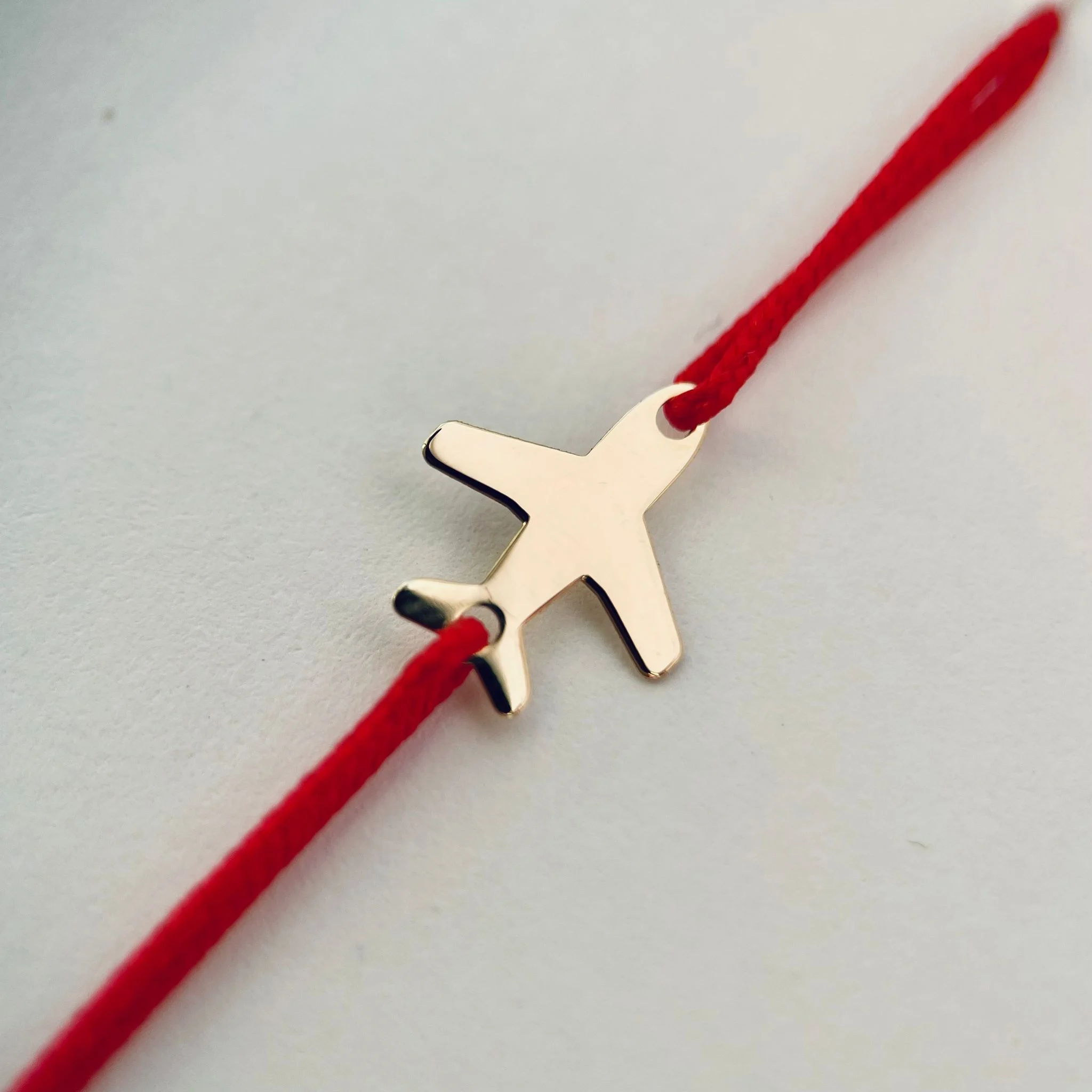 Brățară avion din Aur14K cu șnur