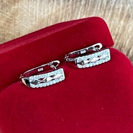 Cercei Argint Rodiat C710D cu zirconii