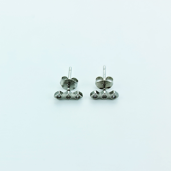 Cercei argint trio zirconii C716D - imagine 3