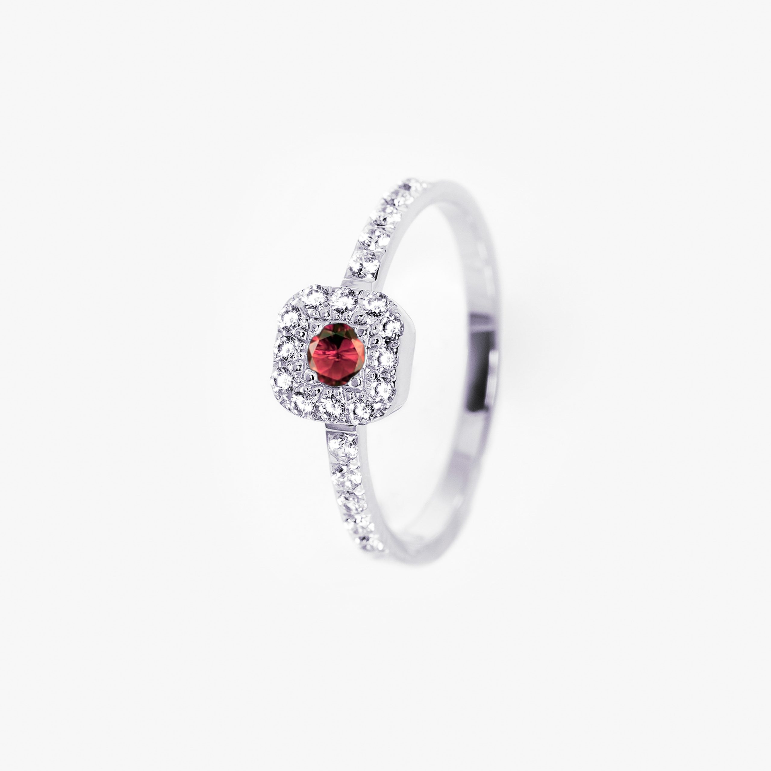 Inel aur 14K cu rubin si diamante – Model i001 - imagine 2