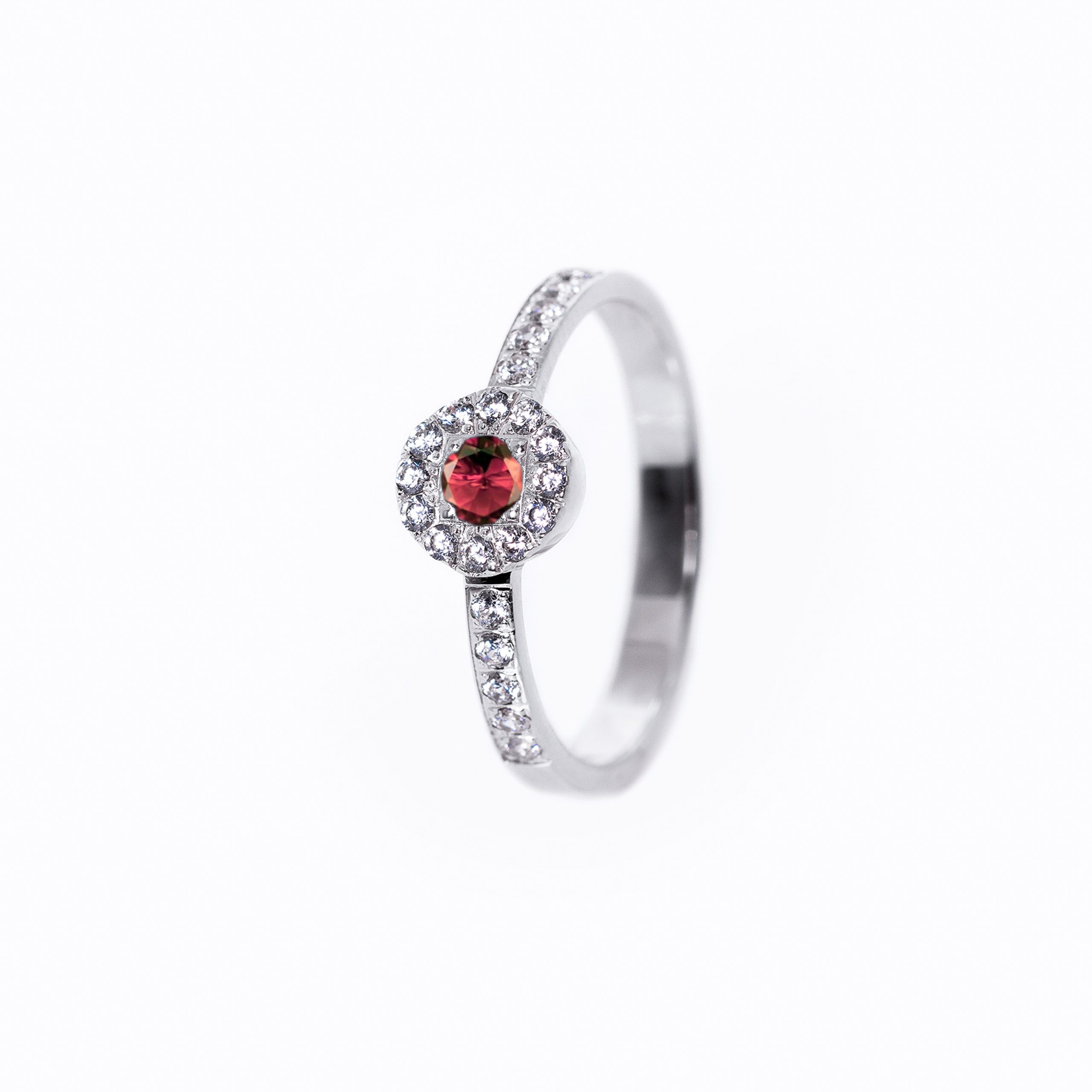 Inel aur 14K cu rubin si diamante – Model I002 - imagine 2