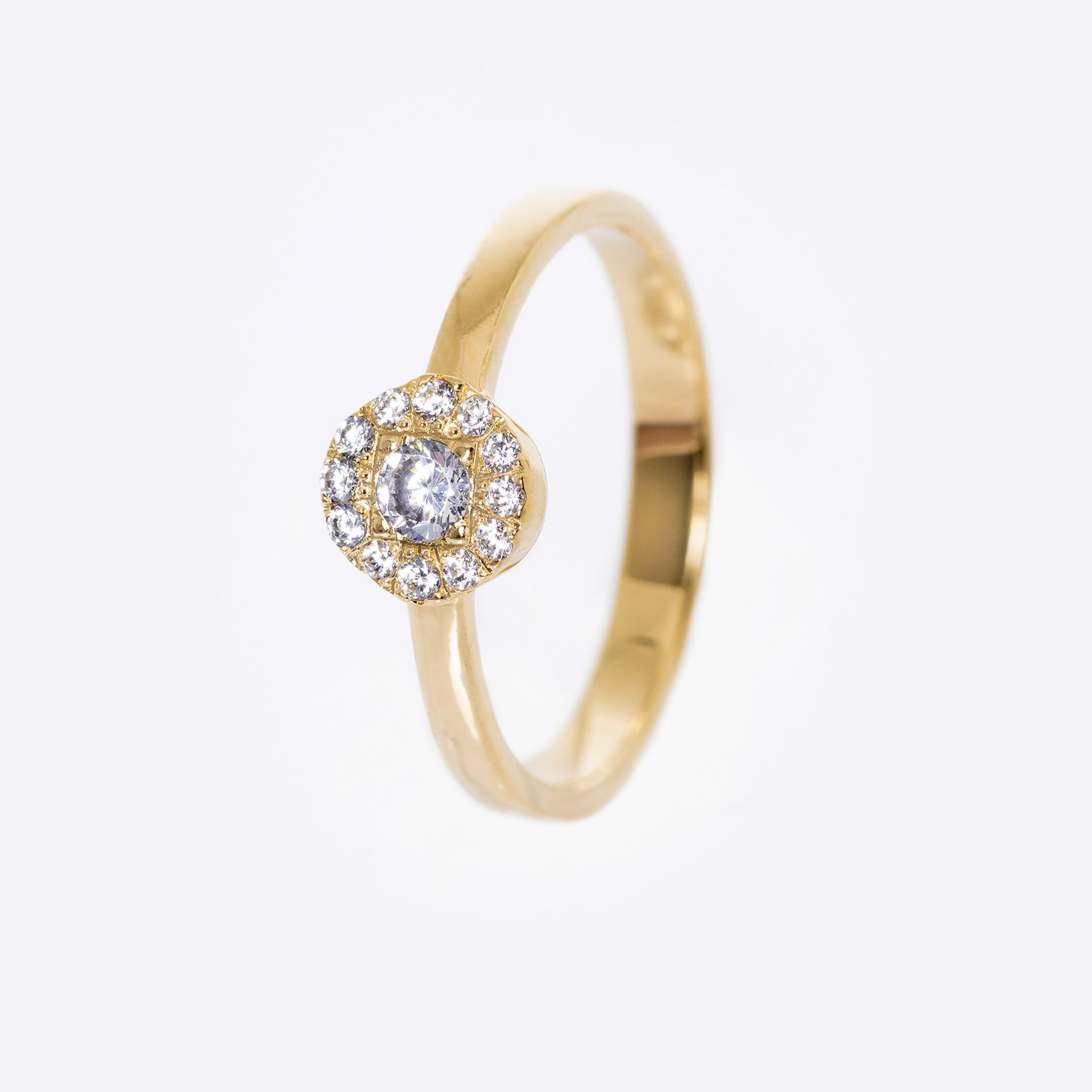 Inel aur 14K cu diamante – Model i002B (0.22ct) - imagine 2