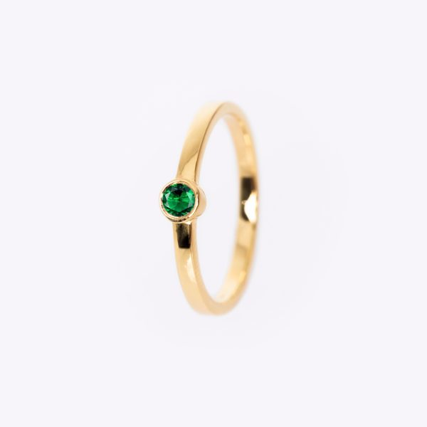Inel aur 14K cu smarald – Model I004B