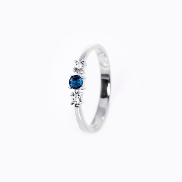 Inel aur 14K cu safir si diamante– Model I007