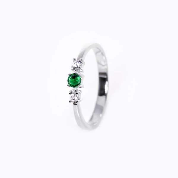 Inel aur 14K cu smarald si diamante– Model I007