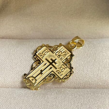 P05 Cruce lipovenească din aur 14k