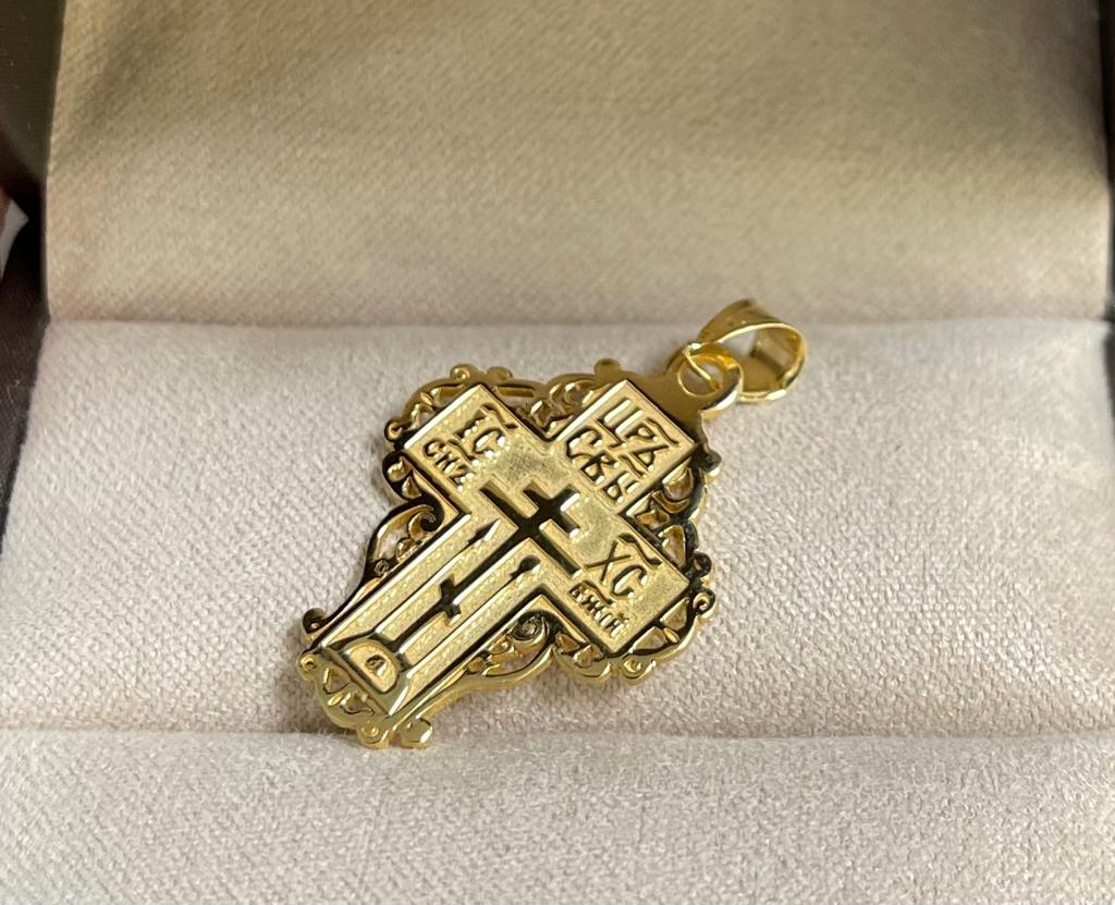 P05 Cruce lipovenească din aur 14k