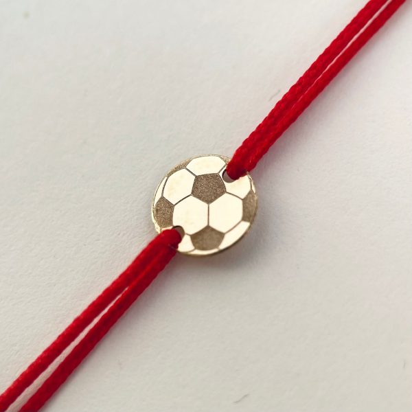 Brățară cu șnur și minge de fotbal 14k