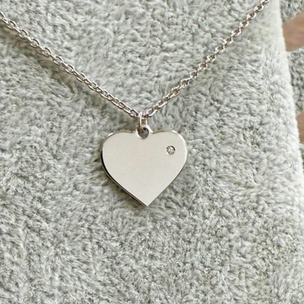 Colier inima cu diamant