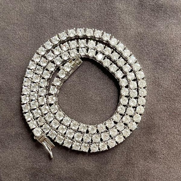 Colier tennis cu pietre din argint rodiat C232B