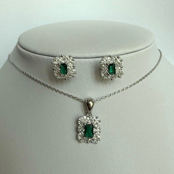 Set din argint cu zirconii verzi S439L