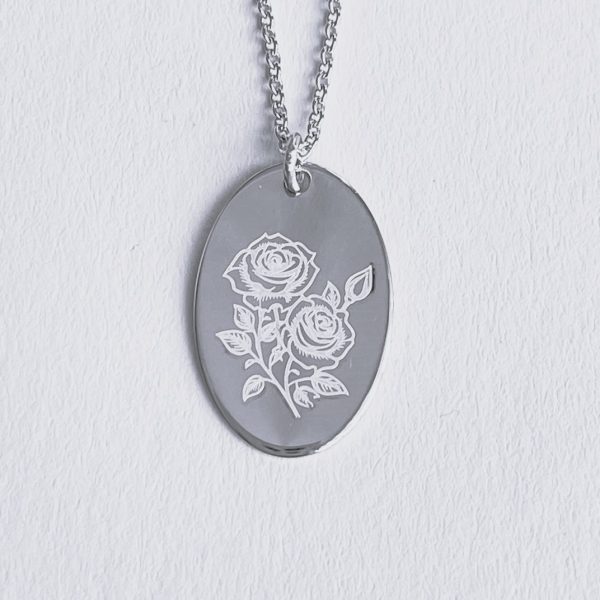 Colier Floarea Lunii Iunie-Trandafir din Argint 925